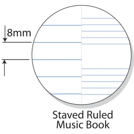 Music Book Writer A4 8mm Ruled & Staved 96pg Bell