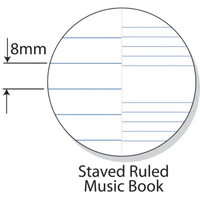 Music Book Writer A4 8mm Ruled & Staved 96pg Bell
