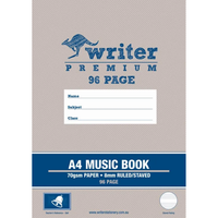 Music Book Writer A4 8mm Ruled & Staved 96pg Bell