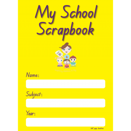 My School Scrapbook Half Page Baselines Yellow