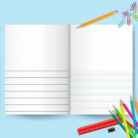 My School Scrapbook Half Page Baselines Yellow
