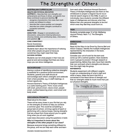 My Wellbeing Journal Teacher's Manual Years 1 - 2