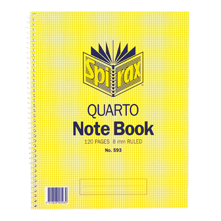Note Book Spirax 593 25x20cm Spiral S/O 120pg