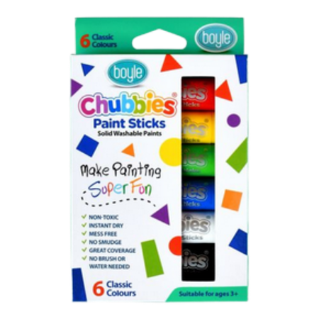 Paint Sticks Chubbies Washable Classic Pack of 6
