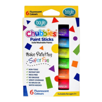 Paint Sticks Chubbies Washable Fluroescent Pack of 6