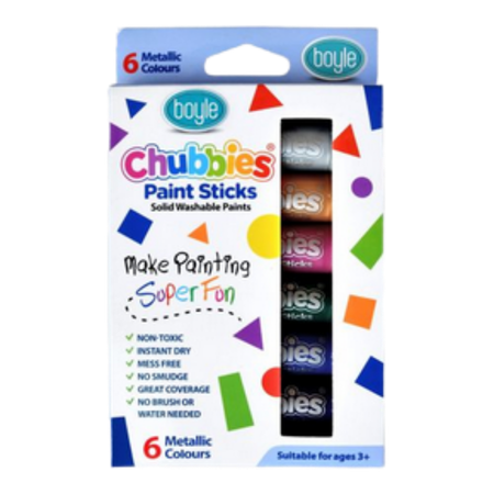 Paint Sticks Chubbies Washable Metallic Pack of 6