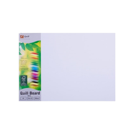 Pasteboard Quill Acid Free 200GSM A3 White Pack 25