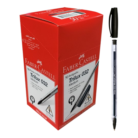 Pen Faber Trilux Medium Black Box 50