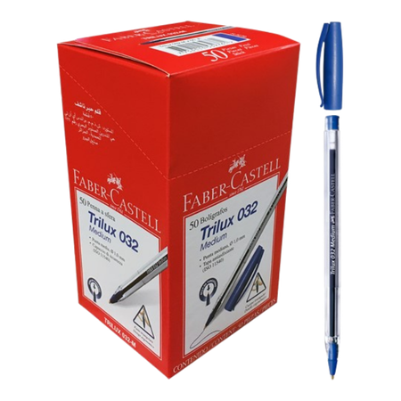 Pen Faber Trilux Medium Blue Box 50