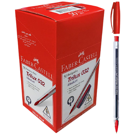 Pen Faber Trilux Medium Red Box 50