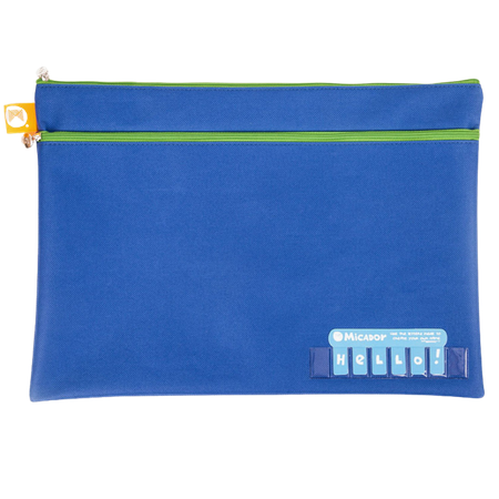 Pencil Case Micador Name 375x264mm Twin Zip Asstd Colours