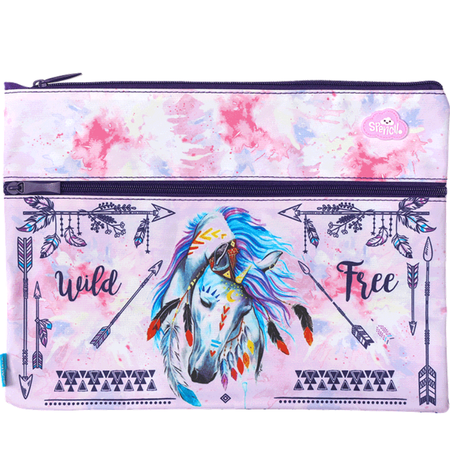 Pencil Case Spencil A4 Twin Zip Aztec Horse