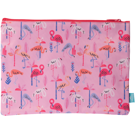 Pencil Case Spencil A4 Twin Zip Flamingo Splash