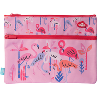 Pencil Case Spencil A4 Twin Zip Flamingo Splash