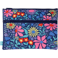 Pencil Case Spencil A4 Twin Zip Flower Fun