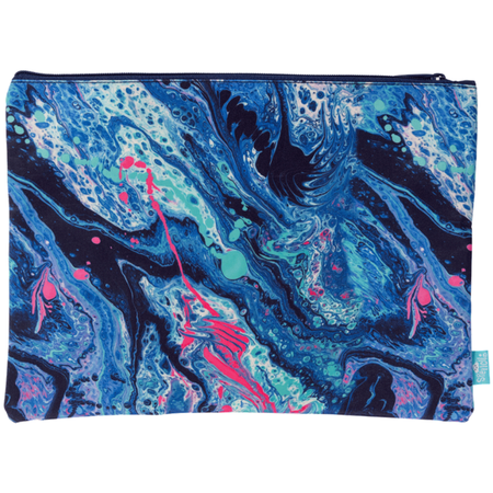 Pencil Case Spencil A4 Twin Zip Liquid Marble