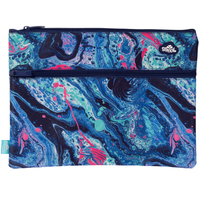 Pencil Case Spencil A4 Twin Zip Liquid Marble