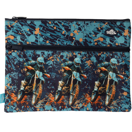 Pencil Case Spencil A4 Twin Zip Moto Camo Trax