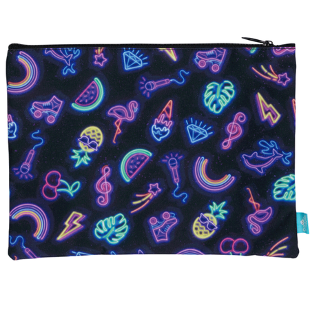 Pencil Case Spencil A4 Twin Zip Neon Party