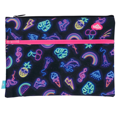 Pencil Case Spencil A4 Twin Zip Neon Party
