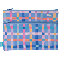 Pencil Case Spencil A4 Twin Zip Pastel Plaid