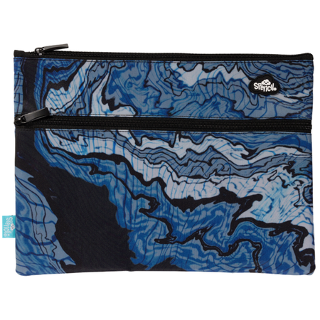 Pencil Case Spencil A4 Twin Zip Ripple Effect