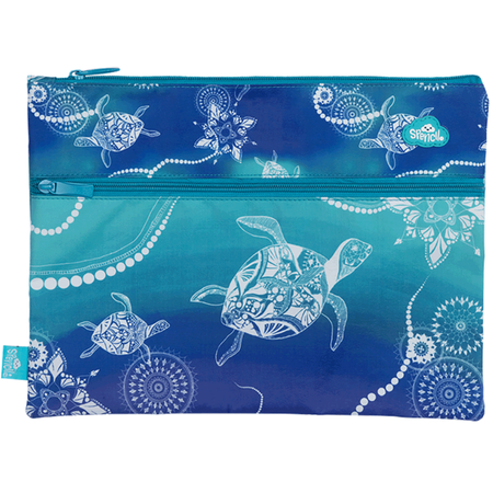 Pencil Case Spencil A4 Twin Zip Turtle of Life
