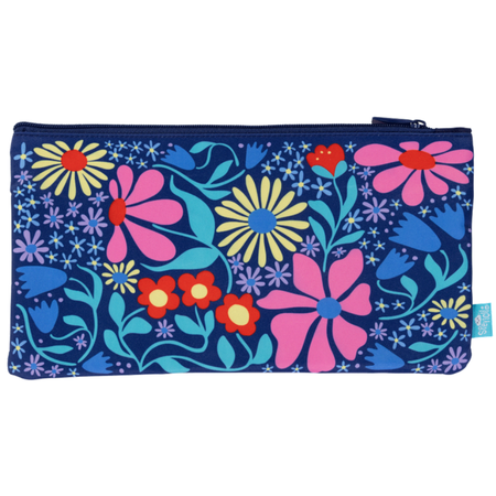 Pencil Case Spencil Rectangle Twin Zip Flower Fun