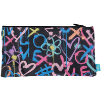 Pencil Case Spencil Rectangle Twin Zip Hearts & Crosses