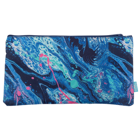 Pencil Case Spencil Rectangle Twin Zip Liquid Marble