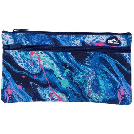 Pencil Case Spencil Rectangle Twin Zip Liquid Marble