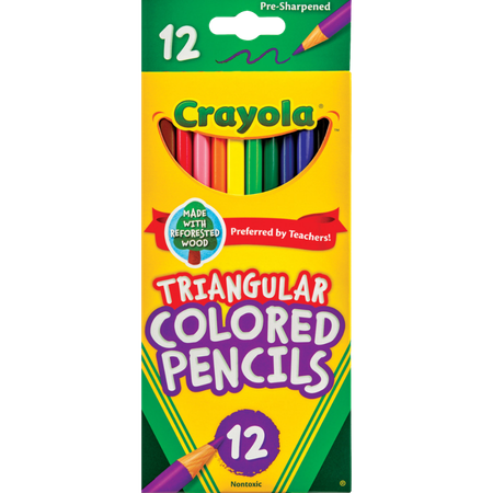 Pencil Coloured Crayola Triangular Pack 12