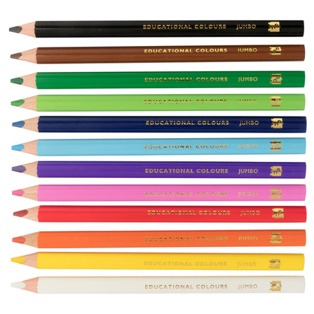 Pencil Coloured EC Jumbo Triangular Washable Colouring Pencils Pack 120