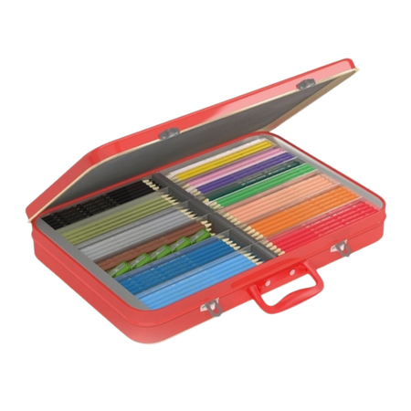 Pencil Coloured Faber Classic Briefcase-Style Tin of 300 - Includes 15 colours & 5 sharpeners