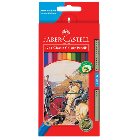 Pencil Coloured Faber Classic Pack 12 + Gold
