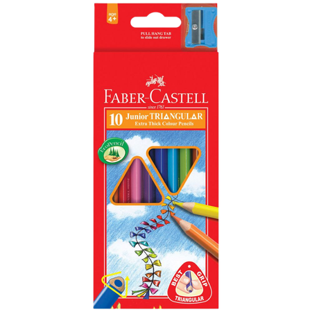 Pencil Coloured Faber Junior Triangular Pack 10