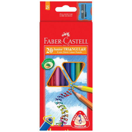 Pencil Coloured Faber Junior Triangular Pack 20
