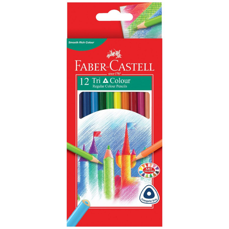 Pencil Coloured Faber Triangular Pack 12