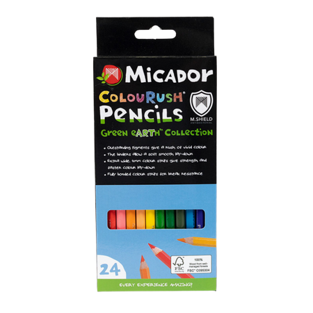 Pencil Coloured Micador FSC Colourush Pack 24