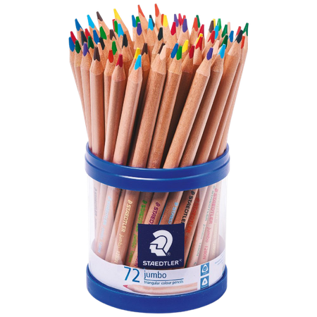 Pencil Coloured Staedtler Natural Jumbo Triangular Cup 72