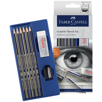 Pencil Faber Creative Studio Mixed Media Sketch Set 8 (Includes 2H, HB, B, 2B, 4B, 6B, 1 Eraser & 1 sharpener)