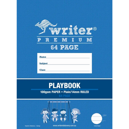 Play Book Writer Premium 330x240mm 70gsm 14mm Ruled 64pg Swings