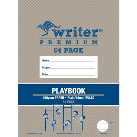 Play Book Writer Premium 330x240mm 70gsm 18mm Ruled 64pg Ropes