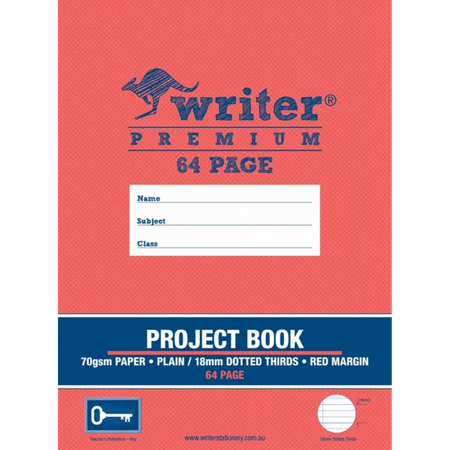 Project Book Writer Premium 330x245mm 18mm Dotted Thirds 64pg Key
