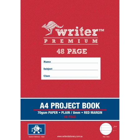 Project Book Writer Premium A4 70GSM 8mm Ruled 48pg Robot