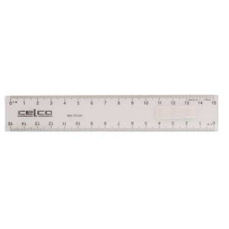 Ruler Celco 15cm T101 Clear Plastic