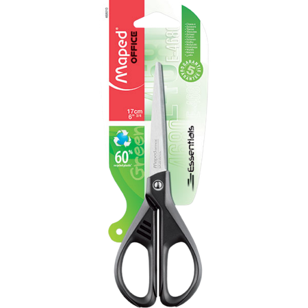 Scissors Maped Green Essentials 17cm Right Handed Black Box 24