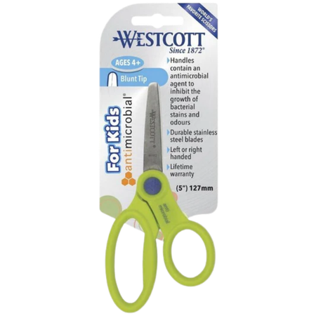 Scissors Westcott Antimicrobial 127mm Right Handed Green