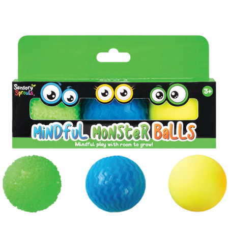 Sensory Sprouts Mindful Monster Balls (Green Blue Yellow)