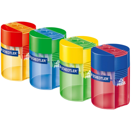 Sharpener Staedtler Plastic With Barrel Double Hole Asstd Colours